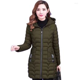 Women's Trench Coats Anti-season Fashion Cotton-padded Jacket Long Slim Slimming Latest Thin Large Size Hooded Winter Coat