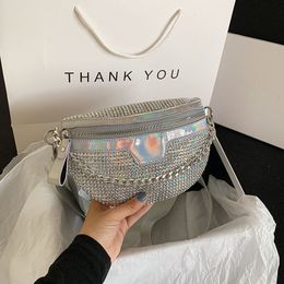 Waist Bags Women Fanny Pack Diamond Waist Belt Bag Luxury Designer Shoulder Bags For Women Fashion Handbag Chain Chest Pack Crossbody Bags 230818