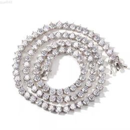 3mm 4mm 3 Prongs Gold Plated 925 Sterling Silver Vvs Moissanite Diamond Tennis Chain Bracelet Necklace