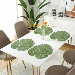 Table Mats PVC Placemat Dining Hollow Pad Glans Dorsal Leaf Nordic Light Luxury Wedding Decoration Bowl Mat