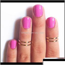 Band Rings Women Midi Urban Gold Stack Plain Cute Above Knuckle Nail Christmas Gift Wjrtr 4Lmax Drop Delivery Jewellery Ring Dhgfo