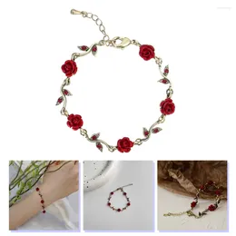 Charm Bracelets Rose Flower Bracelet Bangle Valentine's Day Gift