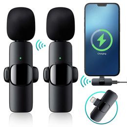 Microphones Wireless Lapel Microphone For iPhone Android Mobile Cell Phone Lavalier Microphone Live Broadcast Youtube Audio Video Record HKD230818