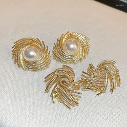 Stud Earrings Uilz Retro Irregular Metal Twist Big Geometric For Women Gold Color Statement Unique Punk Party Jewelry Ear