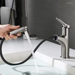 Kitchen Faucets Gun Gray Net Red Pull Basin Faucet Universal Retractable Splash-Proof Drop-in Sink Household Bathroom Cabinet Wash
