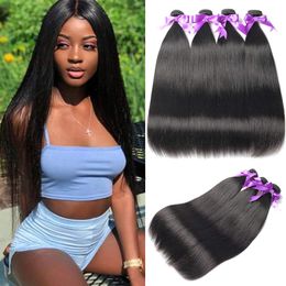 Straight Human Hair Bundles Remy 9A Brazilian Human Hair Weaving Free Shipping 100% Unprocessed Human Hair Extensions