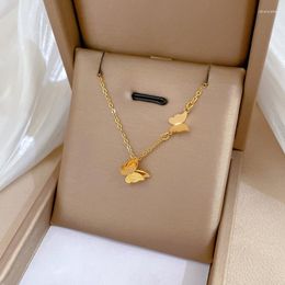 Pendant Necklaces LISM 316L Stainless Steel Butterfly Necklace For Women Jewellery Chains Luxury Choker Korea Wholesale