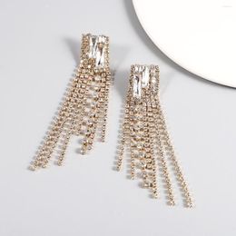 Dangle Earrings Dvacaman Bright Waterfall For Women Charm Crystal Embellished Long Tassel Drop Celebrate Party Jewelry Bridal