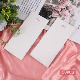 Jewelry Pouches 50Pcs Bow White Cardboard Hair Clip Rope Jam Display Hanging Card Packaging Headwear DIY Accessories