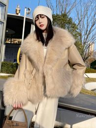 Women's Fur Faux Leather Coat For Women Short Fall Winter High-Grade Environmental Protection Young Fashion Jacket 2023