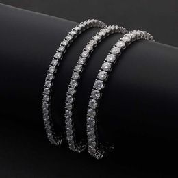 Iced Out 3mm Silver 925 Moissanite Tennis Bracelet