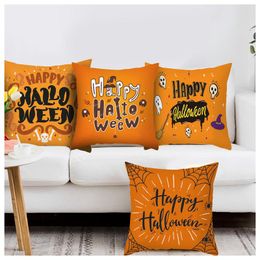 Pillow Happy Halloween Pumpkin Flax Skin Pillowcase Easily Your Sofa