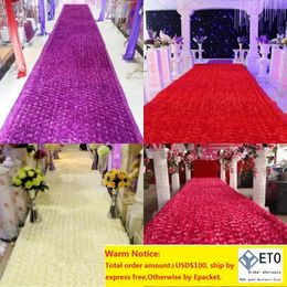 New Arrival Luxury Wedding Centrepieces Favours 3D Rose Petal Carpet Aisle Runner For Wedding Party Decoration Supplies 12 ColorZZ