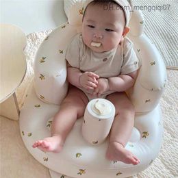 Bathing Tubs Seats Children's portable swimming pool baby inflatable sofa chair cartoon bear flower chair travel amusement swimming pool toy bathtub Z230818