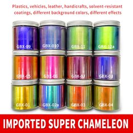 Nail Glitter GBX Magic Starry sky Mirror Effects Holographic Chameleon Transparent Rainbow Art Flake Pigment Powder 230816