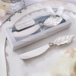 wedding favors gifts party spread the love stainless steel maple leaf butter knife spreader souvenirs box packingZZ