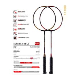 Other Sporting Goods 6U Badminton Racket Professional Super Light Offensive Type High Graphite Racquet For Training L5 L6 230816