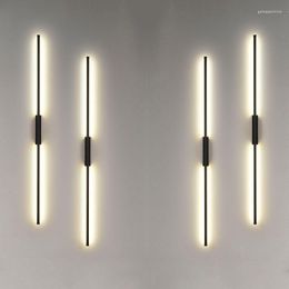 Wall Lamp Modern Minimalist Led Long Strip Lights Bedroom Bedside Living Room TV Background Grille Line Decor Lighting