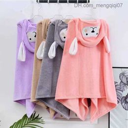 Towels Robes Baby shower gel flannel cape cartoon boy girl super soft hooded spa velvet bath towel baby shower gift Z230819