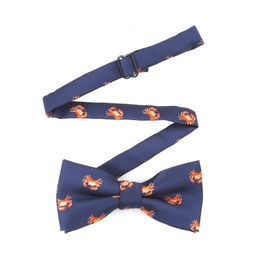 Neck Ties Polyester Bowtie Cute Crab Pattern Necktie Boy Men s Fashion Business Wedding Bow Tie Male Dress 230818