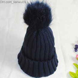 Beanie/Skull Caps BeanieSkull Caps Fashion Women Faux Fur Ball Cap Pom Poms Winter Beanie Hat Knitted Warm MX8 Davi22 Z230819