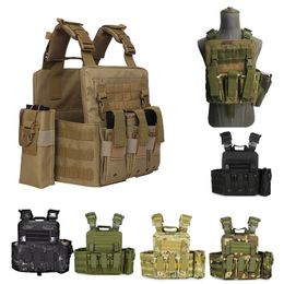 Tactical Molle Vest Outdoor Sports Airsoft Gear Molle Pouch Bag Carrier Camouflage Combat Assault Body Protector Chest Rig NO06-036