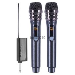 Microphones Wireless Microphone 2 Channels UHF Professional Handheld Mic For Party Karaoke Church Show Meeting 50 Metres Distance Speech HKD230818
