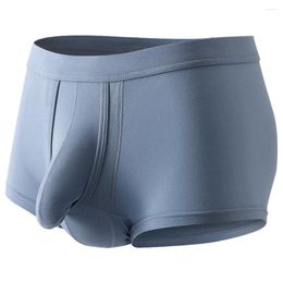 Underpants Mens Underwear Separate Ball Pouch Breathable Comfort Sport Boxer Trunks Shorts Cotton Elastic Solid Colour Seamless Male Panties