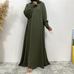 Ethnic Clothing Dubai Loose Muslim Dress Luxury Abaya For Women Simple Lace Zipper Arab Turkish Cardigan Long Temperament Dresses