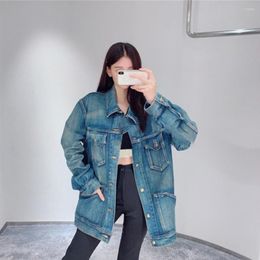 Women's Jackets Style 22 Casual Autumn Women Denim Jacket Commute Loose Coat Long Sleeve Lady Female