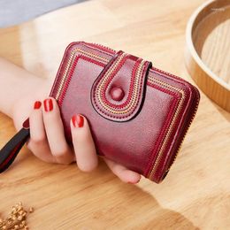 Wallets Leather For Women Short Purses Female Plaid Wallet Fashion Woman Small Bag