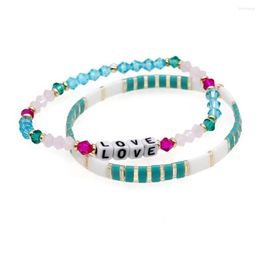 Charm Bracelets YASTYT Enamel Turquoise Miyuki Tila Bracelet Set Fashion Jewelry Multicolor Crystal Semiprecious Stone Bead For Women