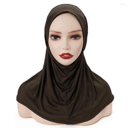 Ethnic Clothing Sports Design Instant Hijab Full Cover Ready To Wear Muslim Solid Colour Fashion Women Head Hijabs Scarf