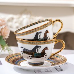 Mugs Fashion Brand Coffee Set Suit Internet Celebrity Affordable Luxury Afternoon Tea Black Cup 230818