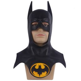 Party Masks Bat Mask Man's and Woman's Face Masks Latex Full Head Bruce Wayne Mask Props 1989 Version Cosplay Mask Bruce Wayne Bats Man 230817