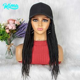 Parrucche sintetiche da 24 pollici parrucche intrecciate intrecciate parrucca da baseball con le parrucche intrecciate intrecciate per le parrucche da donna afro Black Wig regolabili per ragazze HKD230818