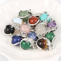 Pendant Necklaces Natural Stone Lizard Shape Ball Gemstone Exquisite Charms For Jewellery Making Diy Fashion Necklace Bracelet Accessories