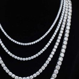 Pass Diamond Tester Gra Moissnaite Diamond Jewellery Tennis Chain 925 Silver Necklace