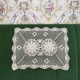 Table Mats Vintage Cotton Handmade Flower Placemat Crochet Cup Christmas Place Mat Cloth Coffee Dish Doily Wedding Party Pad