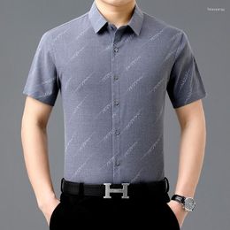 Men's Casual Shirts Skin-Friendly Breathable For Men Short Sleeve Regular Fit Summer High Quality Soft Comfortable Print Chemise Homme