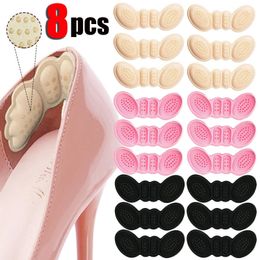 Shoe Parts Accessories 4pairs High Heel Insoles Butterfly Adjust Size Liner Grips Protector Sticker Pad Foot Care Anti Keep Abreast Pads 230817