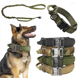 Dog Collars Tactical Leash Nylon Durable Pet Elastic Retractable Outdoor Belt Rope