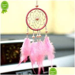 Interior Decorations Dream Catcher Car Hanging Decoration Rear Mirror Feather Pendant Accessories Girl Home Drop Delivery Mobiles Mo Dhe0B