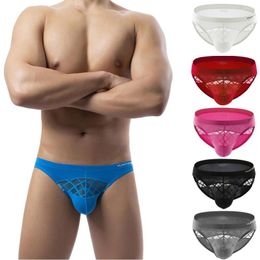 Underpants Men Briefs Bright Color Bikini Thongs Extremely Thin Soft Gay Panties Transparent Low-Rise Mesh Underwear Comfortable