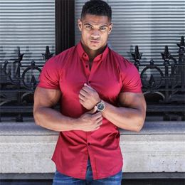 Men's Casual Shirts Summer Breathable Quick Dry Business Non-Iron T-Shirts Anti-Wrinkle Quality Fashion Short Sleeve Gym Fitness