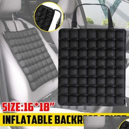 Car Seat Covers Ers Breathable 5D Air Cushion Back Support Inflatable Chair Pressure Relief Anti Slip Mat Pad Drop Delivery Mobiles Dhfno