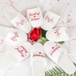 Wedding Party Gifts Personalised brides Bridesmaid slippers bridal shower party giftZZ