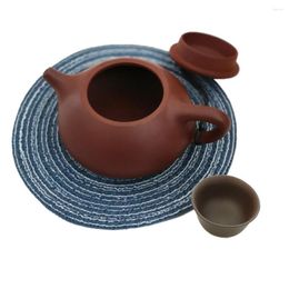 Table Runner Hand-woven Cotton Dining Mat Heat Insulation Pot Holder Round Coasters Coffee Drink Tea Cup Placemats Mug