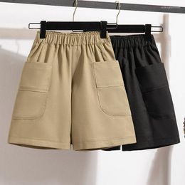 Women's Shorts SURMIITRO S-5XL Plus Size Cotton Linen Women 2023 Summer Korean Fashion Casual Wide Leg High Waist Short Pants Female