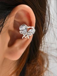 Backs Earrings JF2023 Original Design Fashion Trend Sparkle Micro Mosaic Zircon Heart Ear Clip Women's Bow